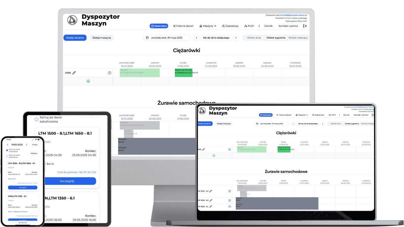 Visual representing the startup Dyspozytor Maszyn