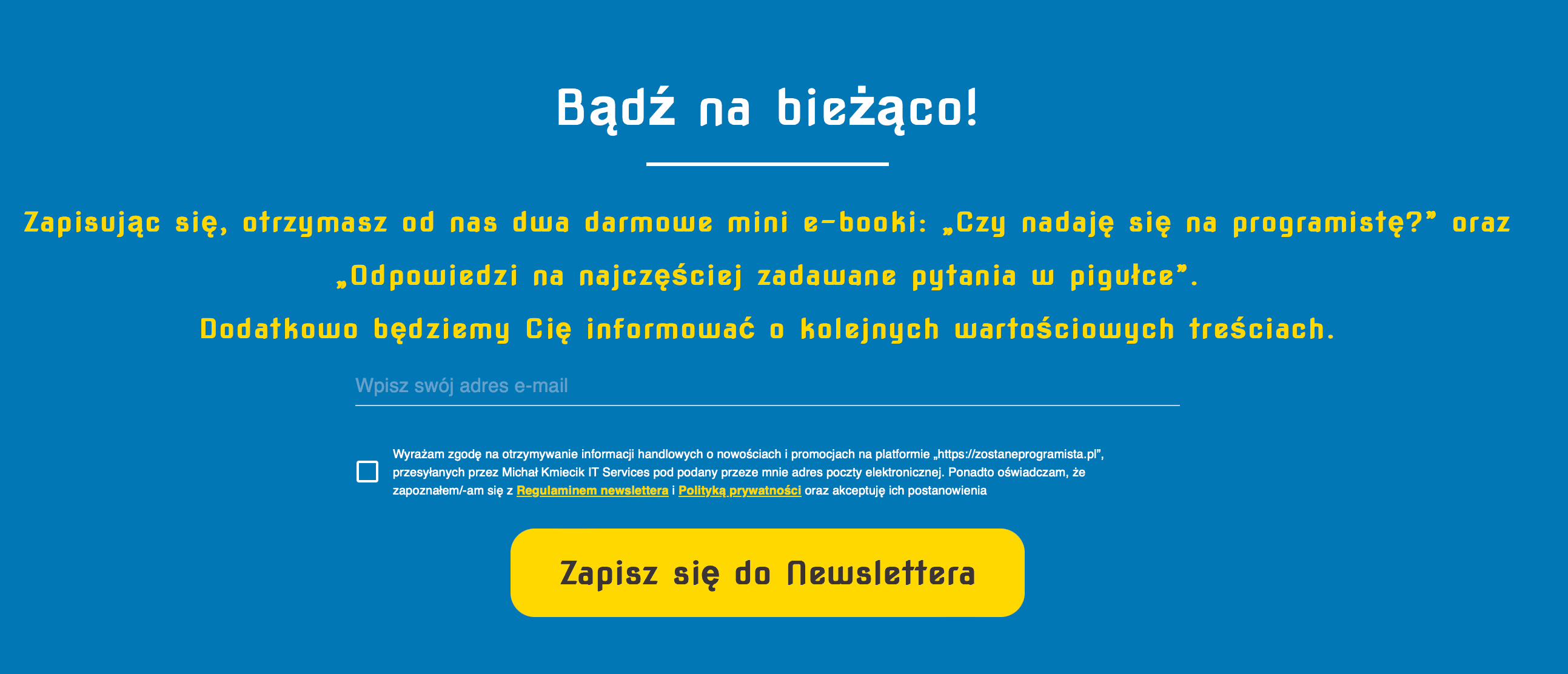 Screen from zostaneprogramista.pl – a learning platform co-created by me and two friends to guide aspiring developers into the IT industry
