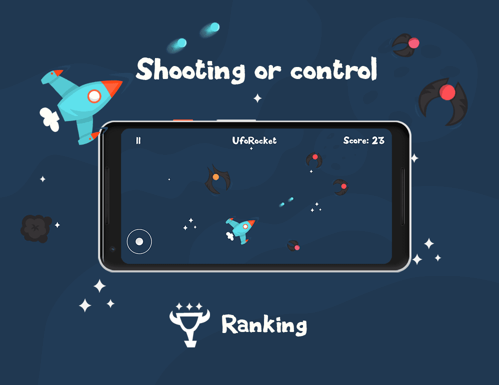 UfoRocket gameplay screenshot – indie Android arcade game